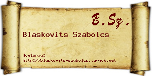 Blaskovits Szabolcs névjegykártya